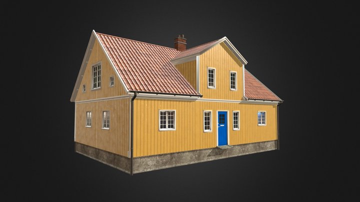 Swedish Yellow House 3D Model