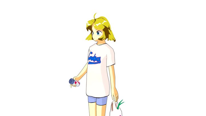 Anime girl - Minnie May Hopkins - Gunsmith Cats 3D Model