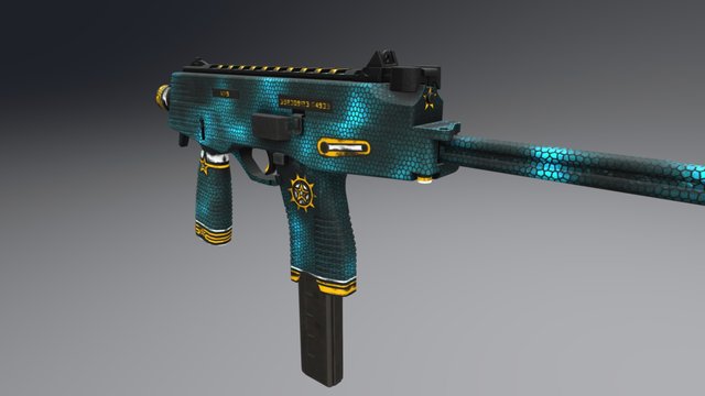 MP9 | Satur blue 3D Model