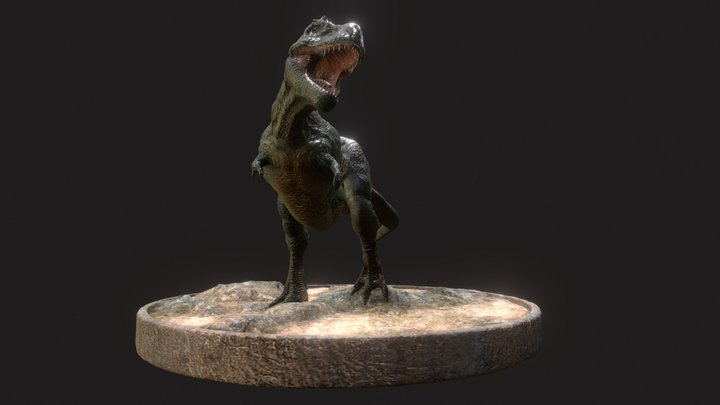 Tiranosaurio Con Peana 3D Model