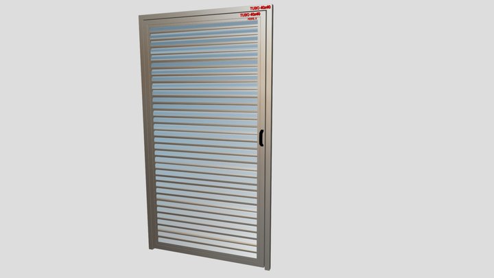 Ejemplo montaje Paneles Aluacero puerta 3D Model