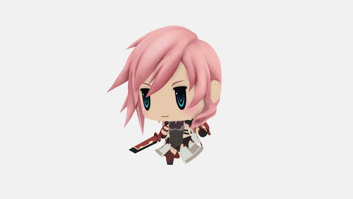 Lightning from World of Final Fantasy 3D Model