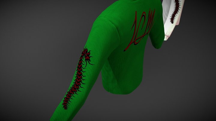 Centipedes on Long Sleeve Shirts 3D Model