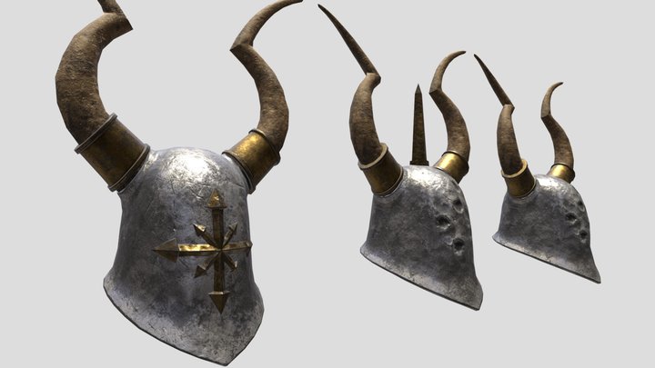 Chaos Warrior Helmets (Modular) 3D Model