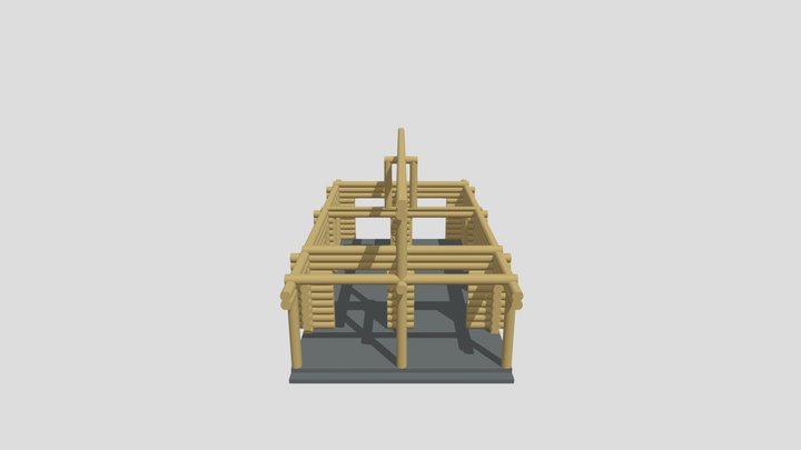 Дом 32 даметр Волга стены 3 3D Model