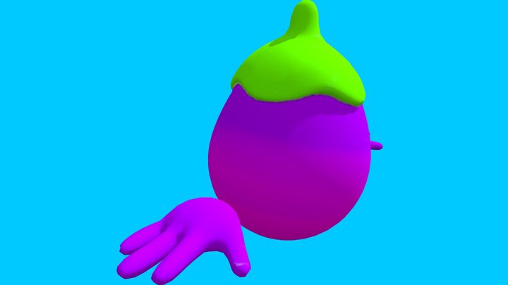 Eggplant Minion w/ Rig - Game Object 3D Model