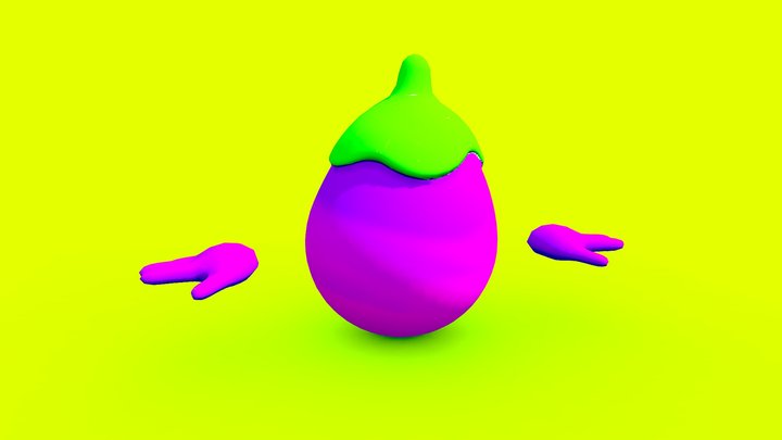 Eggplant Minion w/ Rig - Game Object 3D Model