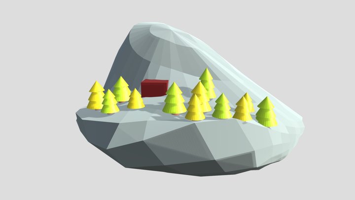 Forest in mountain lowpoly 3D Model