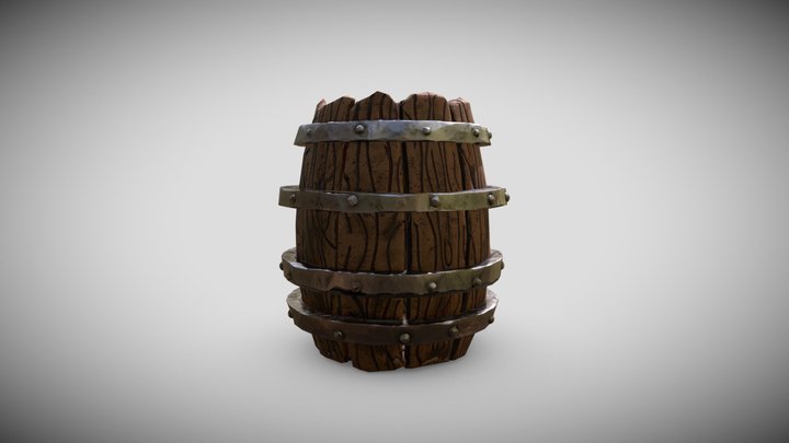 Stylized Barrel 3D Model