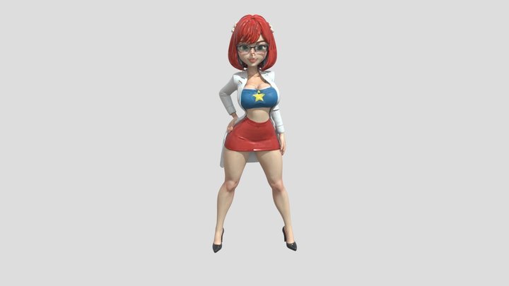 Nerd Girl 3D Model