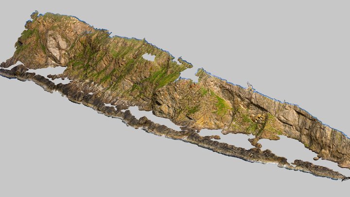 Eileach An Naoimh NW Cliffs Big Stone 3D Model