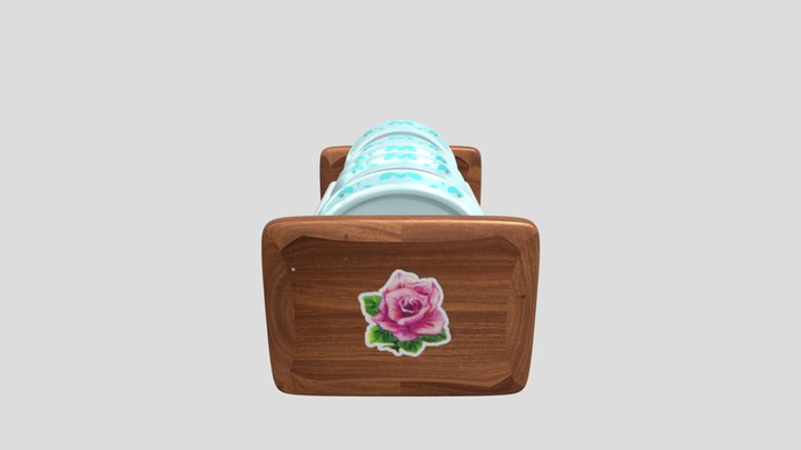 Dish Rack (Flower Sticker, Leaf Plates) 3D Model