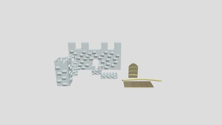Low Poly Castle Assets 3D Model