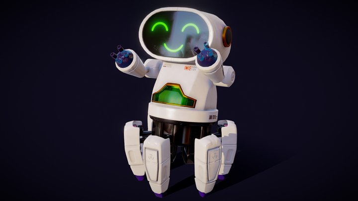 Cute Robot Toy - Game and Film Ready 3D model 3D Model