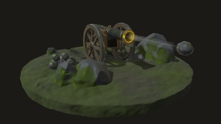 (Student project) Stylized cannon 3D Model