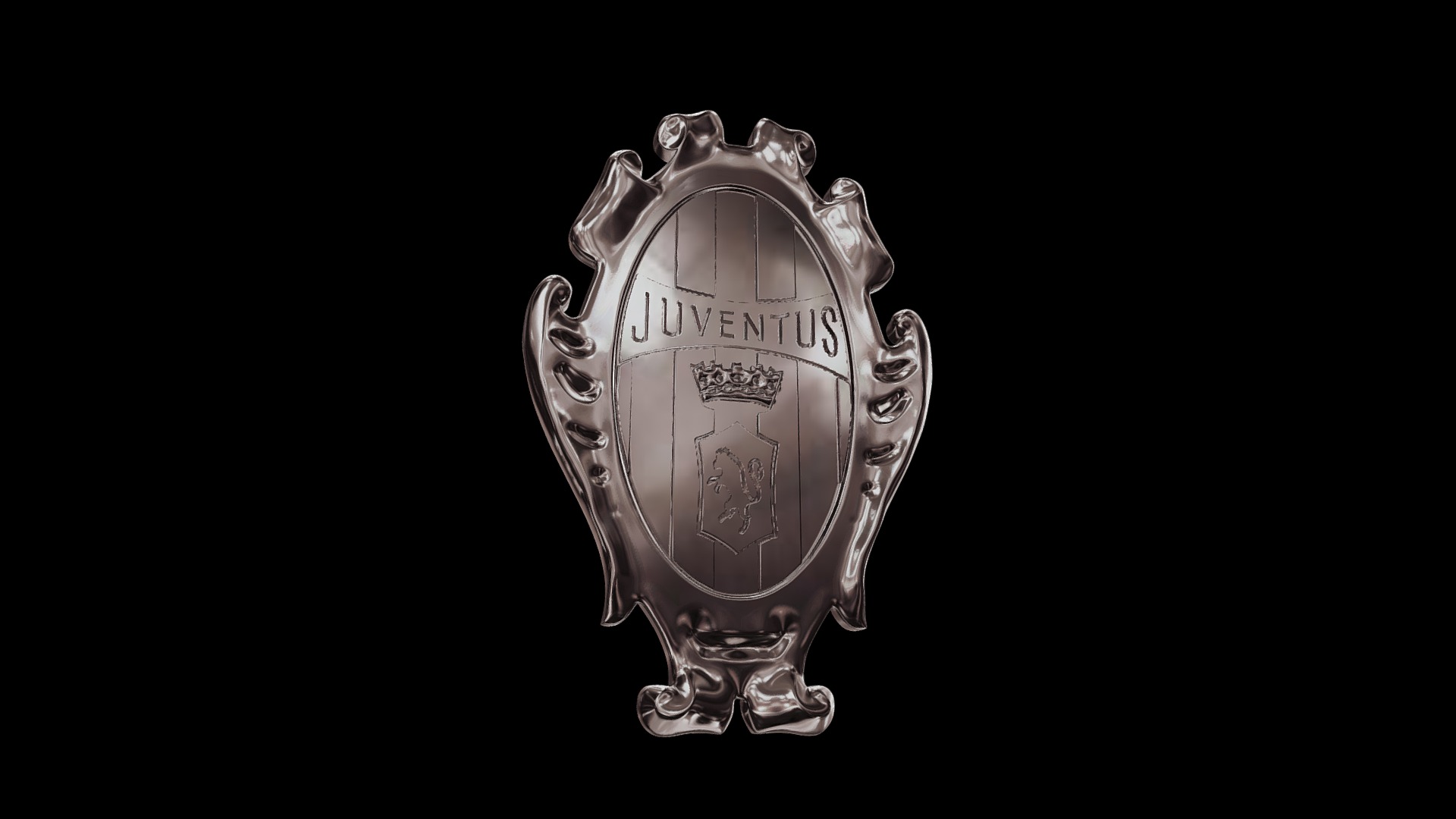 3D model Juventus vintage silver pendant - This is a 3D model of the Juventus vintage silver pendant. The 3D model is about a gold and silver trophy.