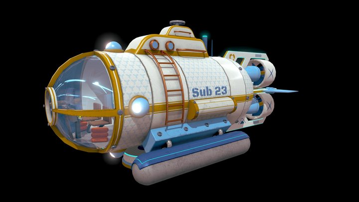 Submarine Underwater 3D Model