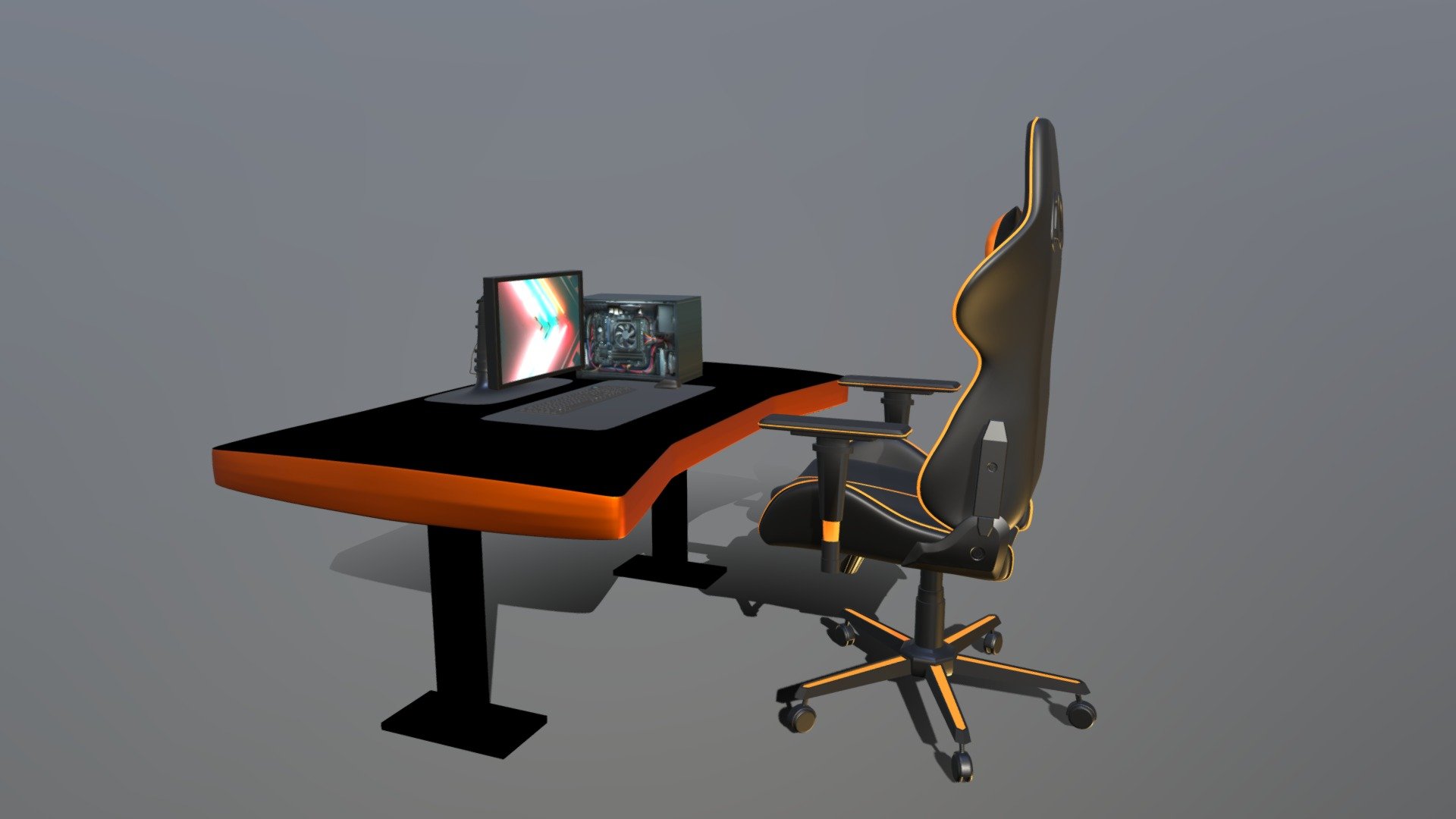 Modern Gaming PC & Workspace Setup - Download Free 3D model by Syzoth ...