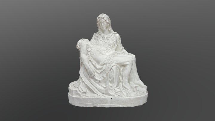 Mary and Jesus Statue 3D Model
