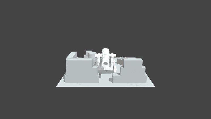 Cannon w/ Environment Baked 3D Model