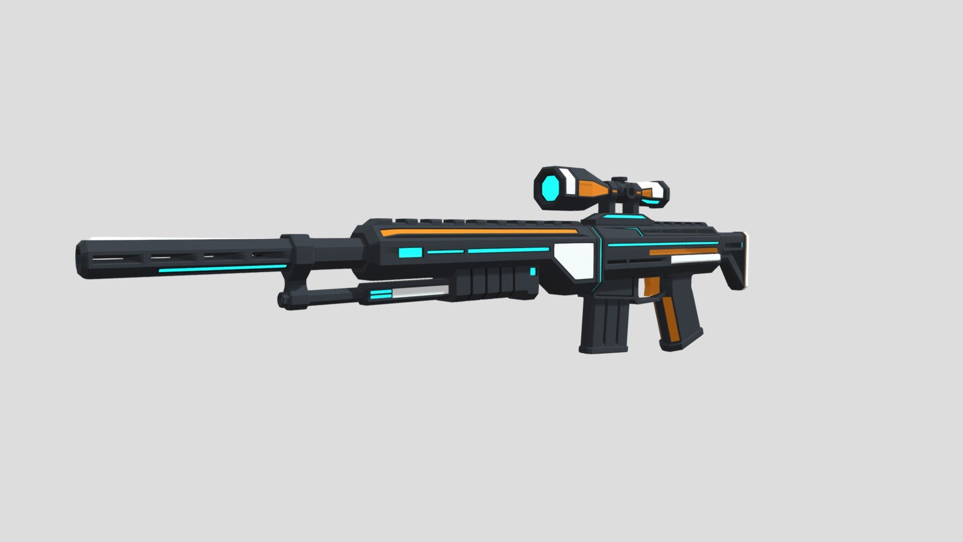 Low Poly Sci-Fi Sniper Rifle - 3D model by Ozea Studio (@ozeastudio ...