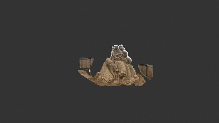 Sand statue "Baj, Staury and Haury" photoscan 3D Model