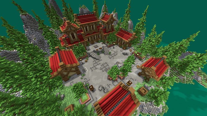 PixelMine | Red Village Spawn 3D Model
