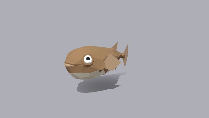 Polygonal puffer fish 3D Model