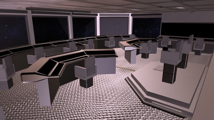 Spaceship Bridge Interior 3D Model