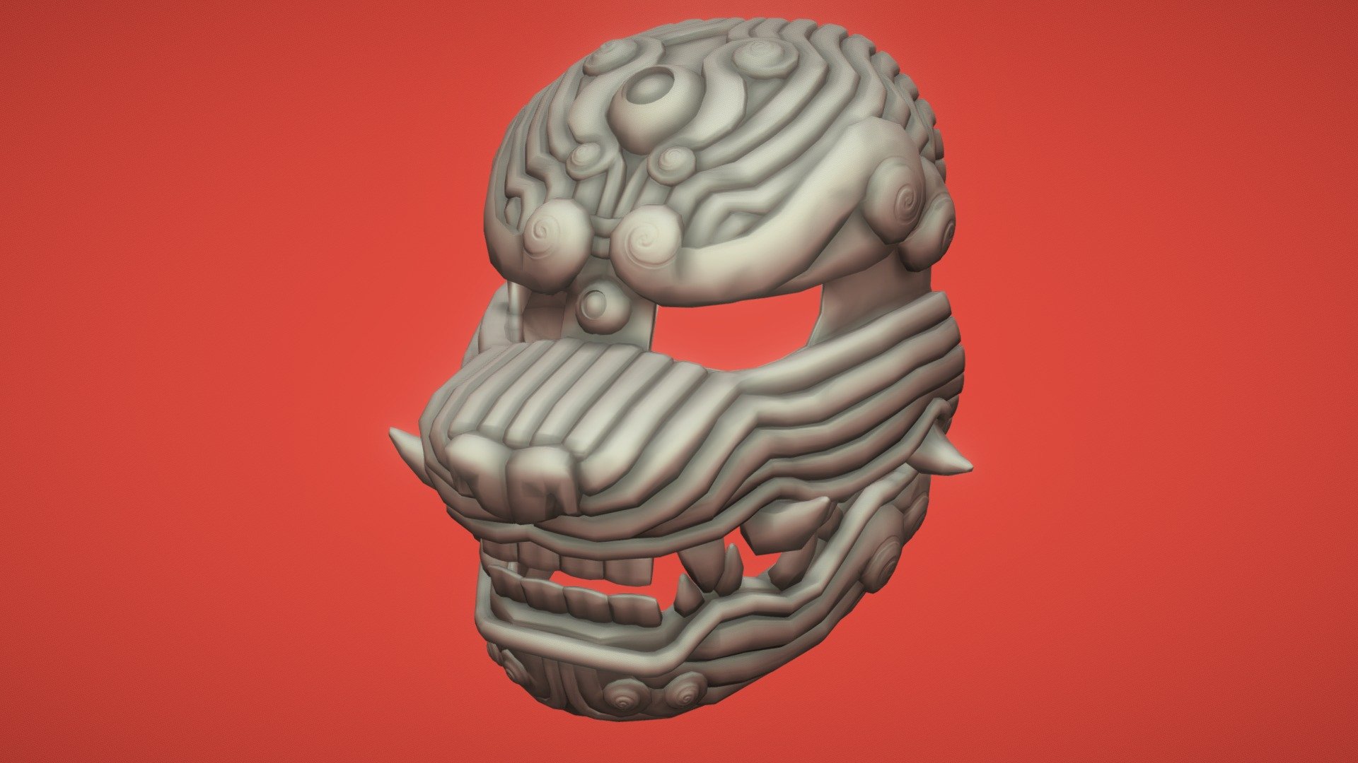 Foo Dog Mask - 3D model by Tabitha M (@teebeem3D) [9b18164] - Sketchfab