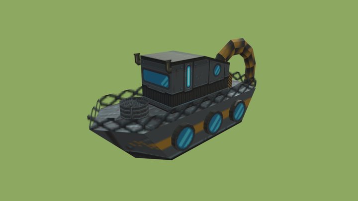Junky Old SciFi Boat 3D Model