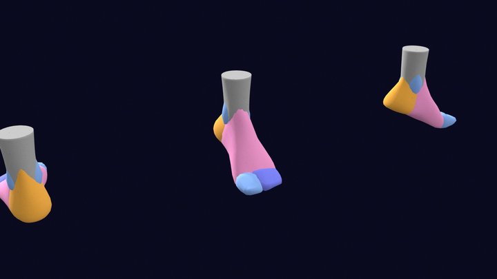 3D Foot Blockout Model for Drawing Reference