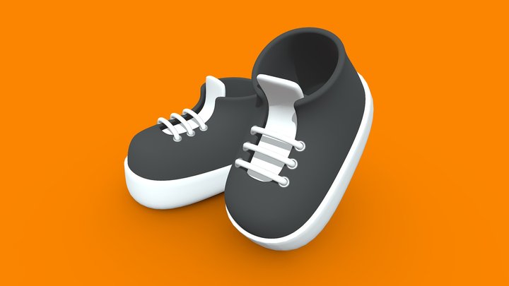 Stylized Cartoon Shoes 3D Model