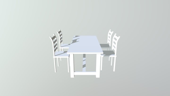 tafel en stoel 3D Model