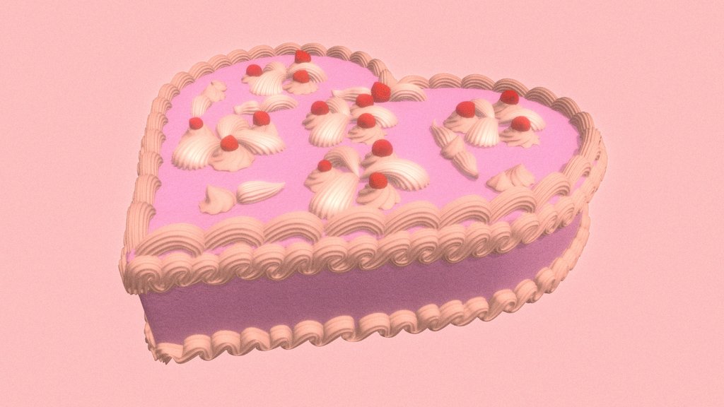 Heart-shaped cake