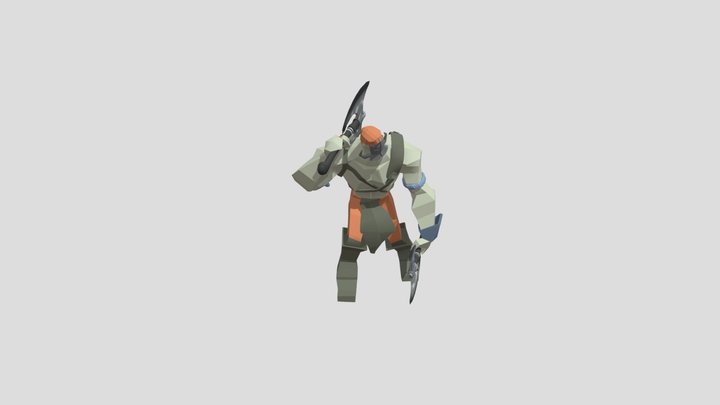 Rageborn – Stylized Low Poly Barbarian Character 3D Model