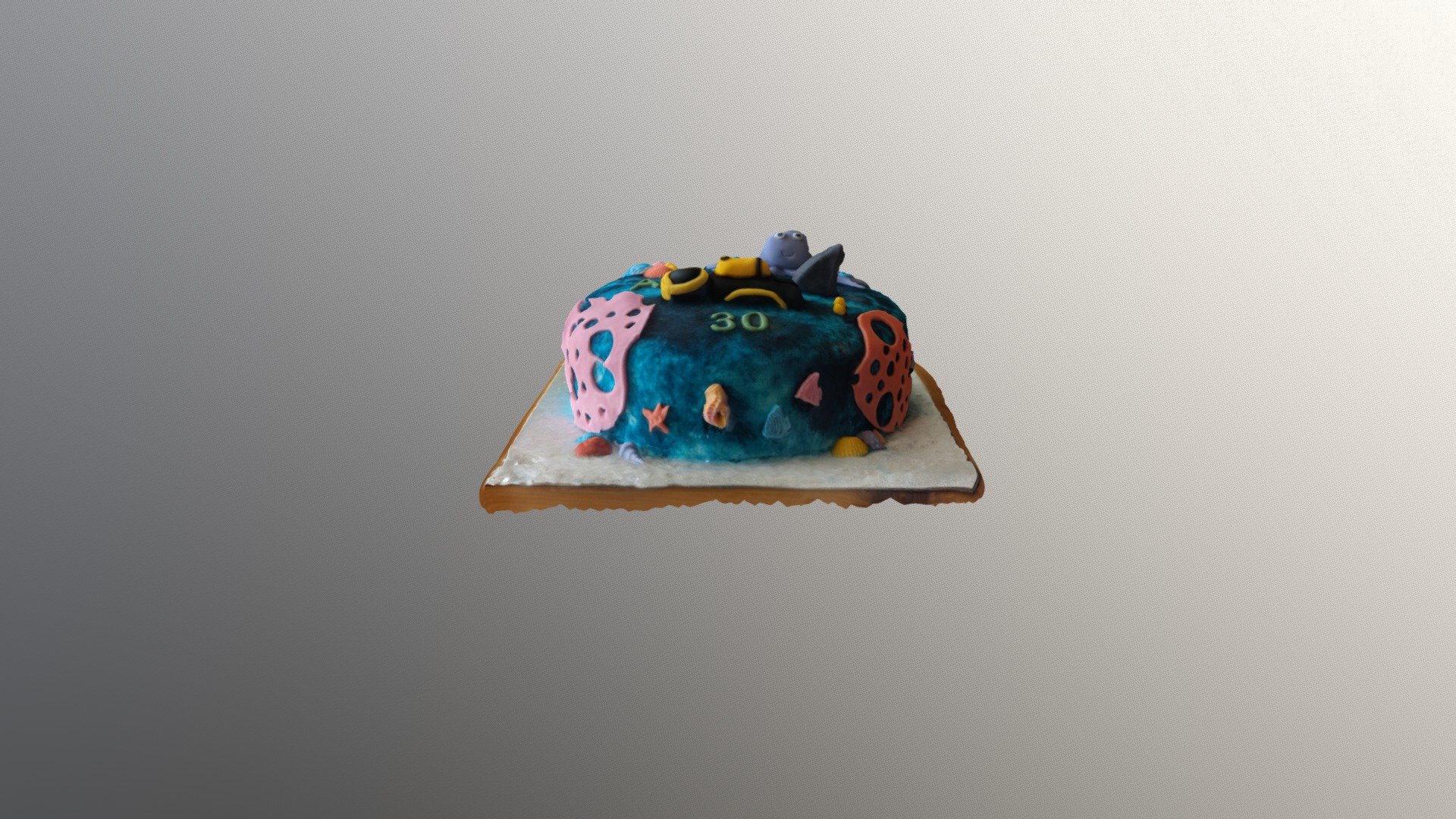 Ocean Birthday Cake — Sketchfab embed 3D viewer