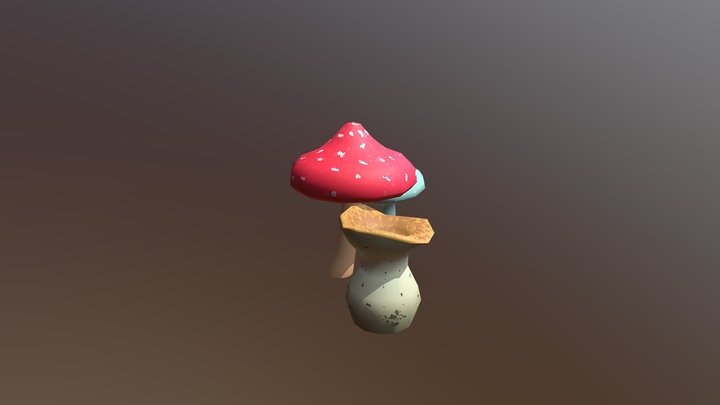 Mushrooms 01, 02 & 03 3D Model