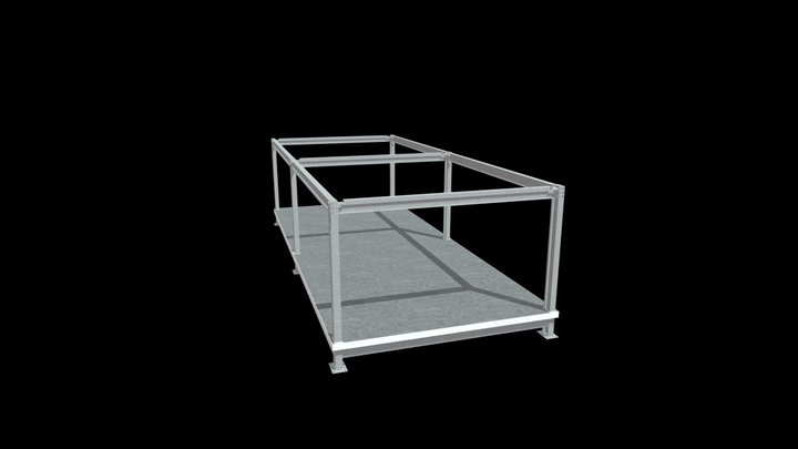 Laje De Piso - Steel Deck - Na Estrutura 3D Model