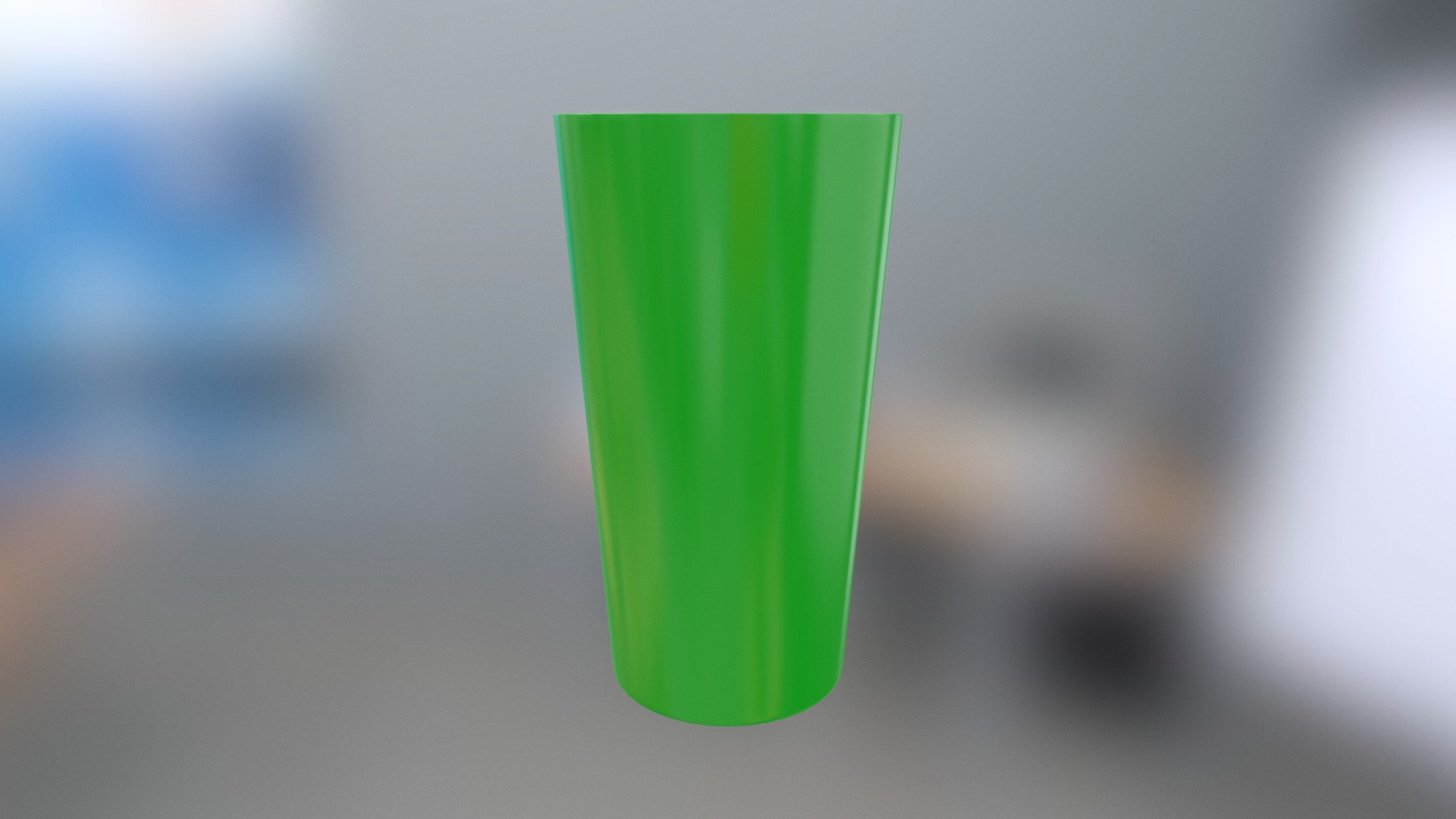 3D model Vaso4 - This is a 3D model of the Vaso4. The 3D model is about a green plastic cup.