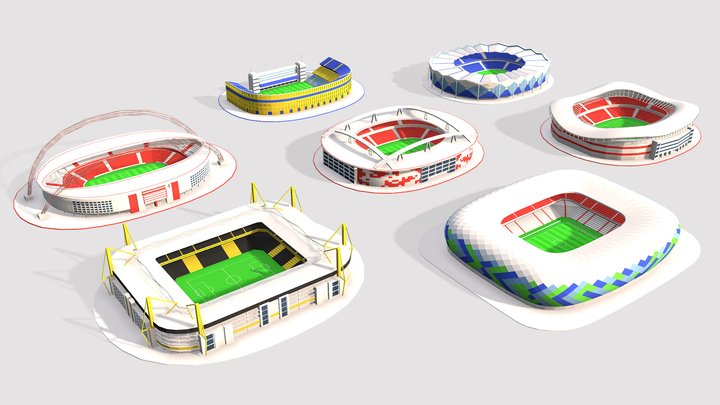 Football Stadium Pack 3D 3D Model