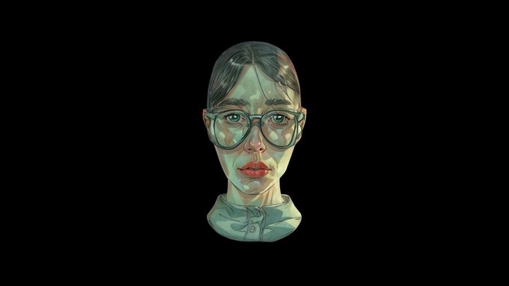 A female bust adrian tomine style 3D Model