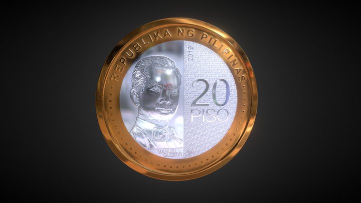 P20 Philippine coin 3D Model