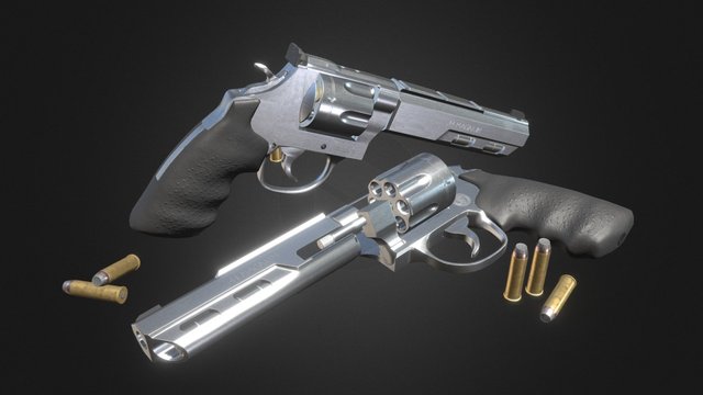 Smith & Wesson Model 686 Competitor .44 Magnum 3D Model