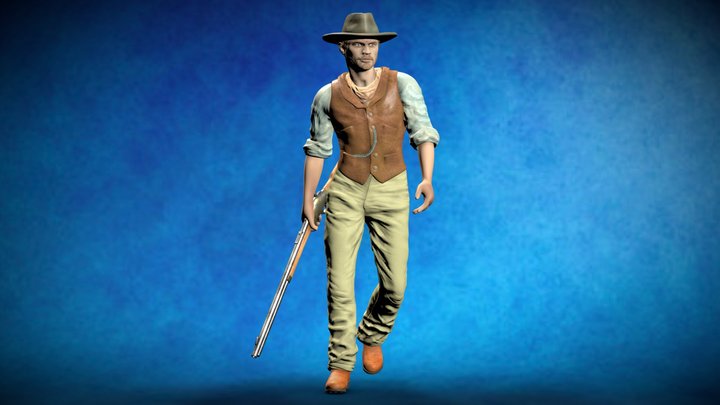 Cowboy with Winchester Carbine - 3d-printable