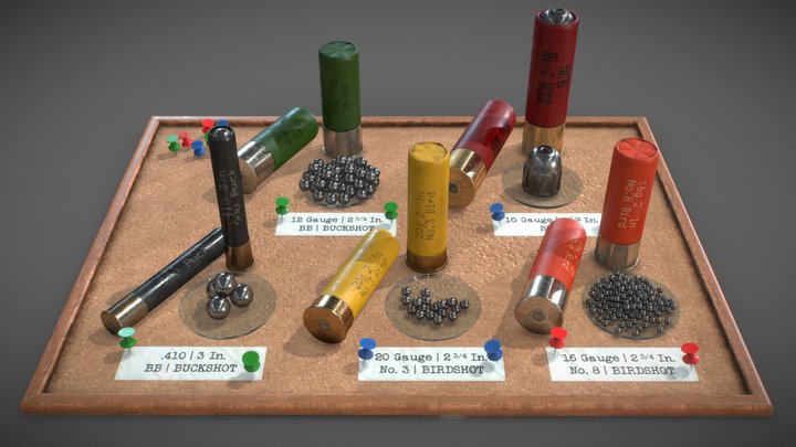 Game Art: Shotgun Ammo Set 3D Model