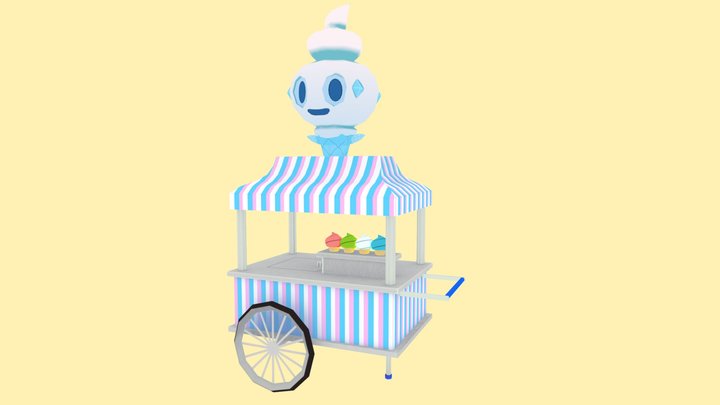 Vanillite Ice Cream Cart 3D Model
