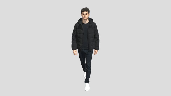 Man in a Black Puffer Jacket Walking – Modelo 3D gratuito STL