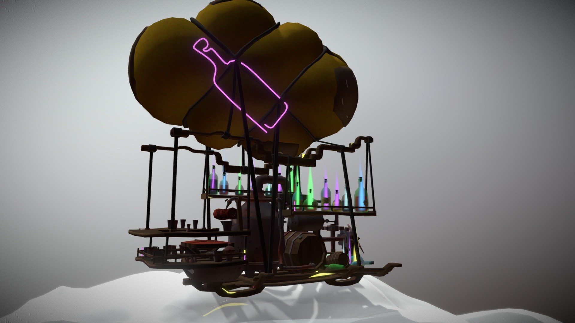 Enhanced Drinks Flying Merchant | DAE Bazar — Sketchfab embed 3D viewer