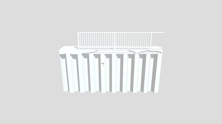 ●矢板式上部工 - 鉄筋露出・開孔 3D Model